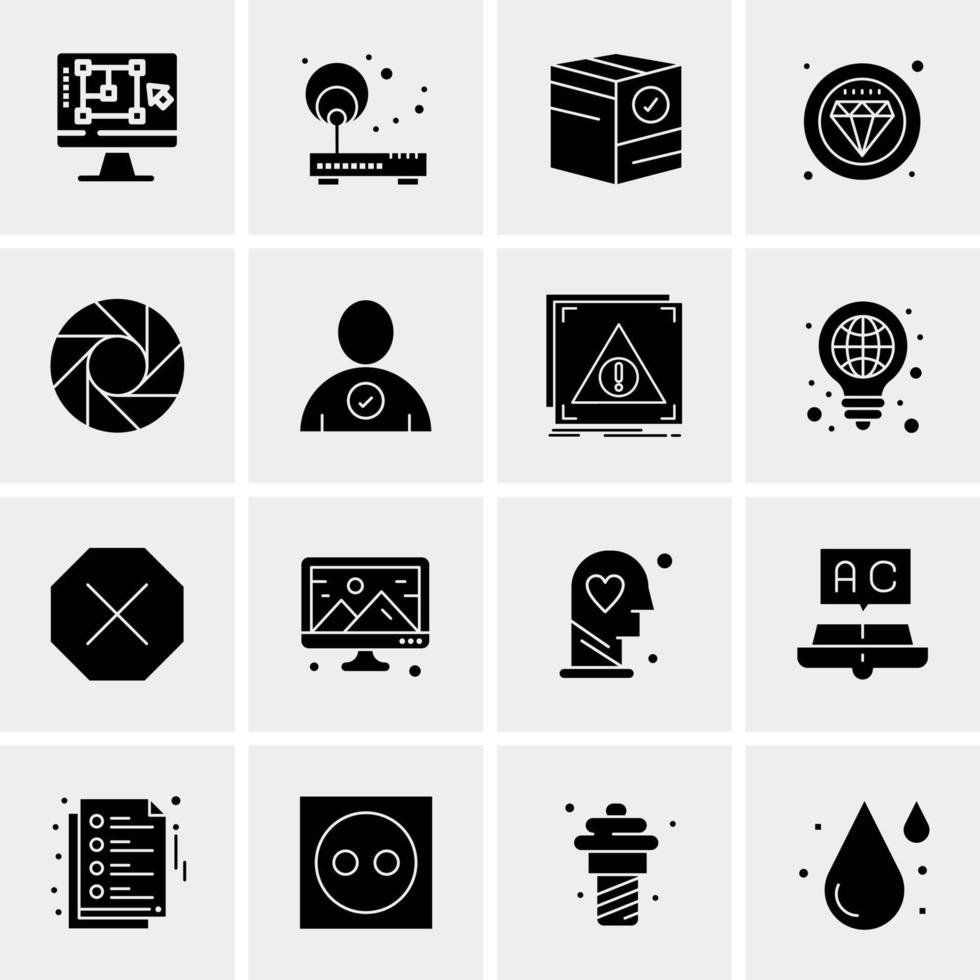 16 iconos de negocios universales vector ilustración de icono creativo para usar en proyectos relacionados con la web y dispositivos móviles