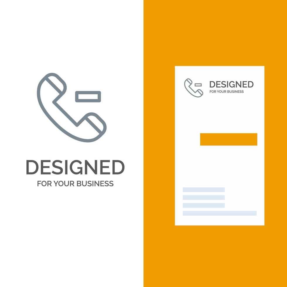 Call Contact Delete Grey Logo Design and Business Card Template vector