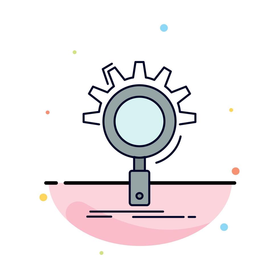 seo search optimization process setting Flat Color Icon Vector