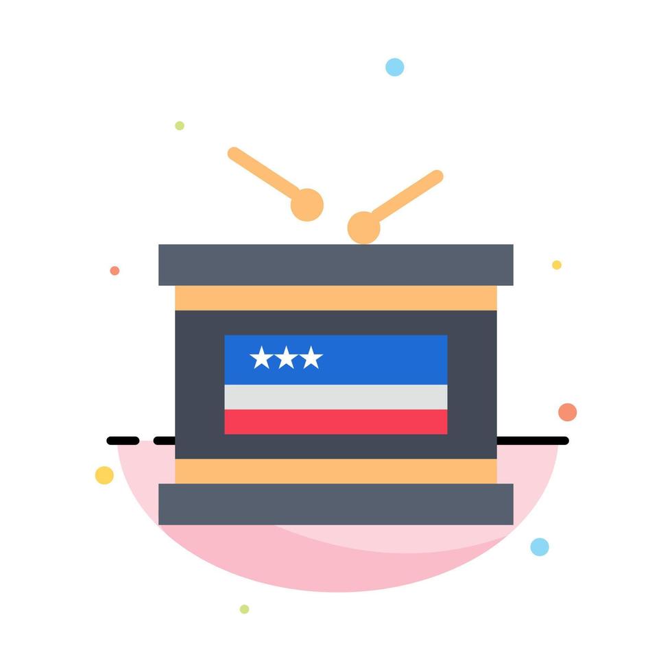 Drum Holiday Independence Independence Day Abstract Flat Color Icon Template vector