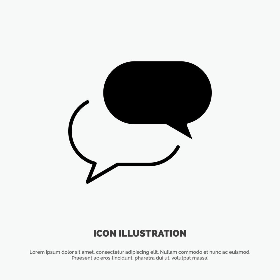 Chatting Chat Sms Mail solid Glyph Icon vector