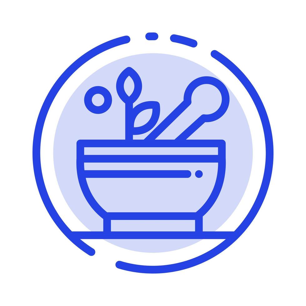 Medical Medicine Soup Hospital Blue Dotted Line Line Icon vector