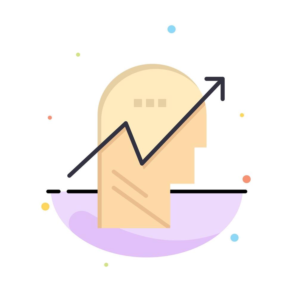Arrow Chart Human Knowledge Mind  Business Logo Template Flat Color vector