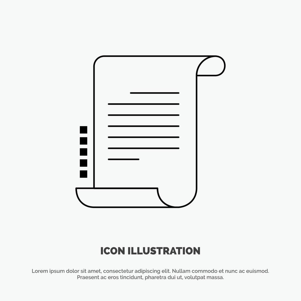 Decree Novel Scenario Screenplay Line Icon Vector