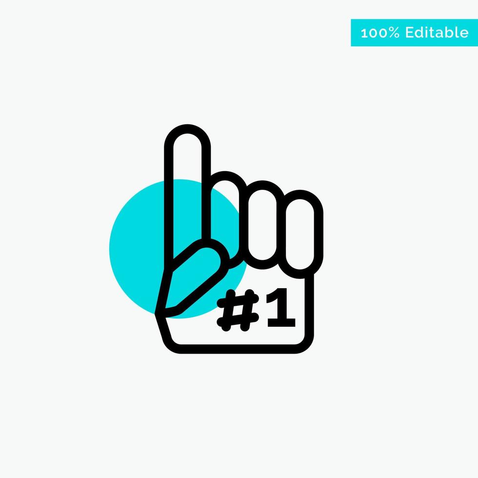 Fanatic Finger Foam Sport turquoise highlight circle point Vector icon