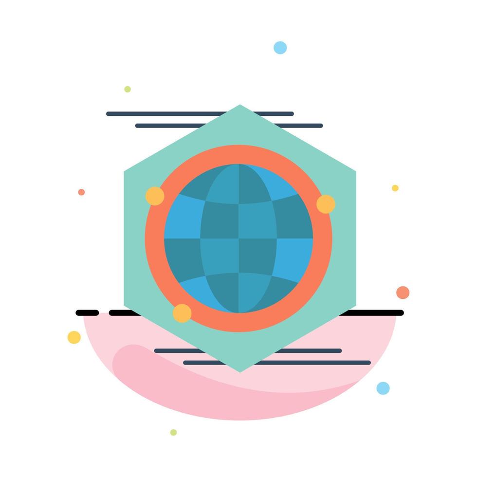 Globe Polygon Space Idea Abstract Flat Color Icon Template vector