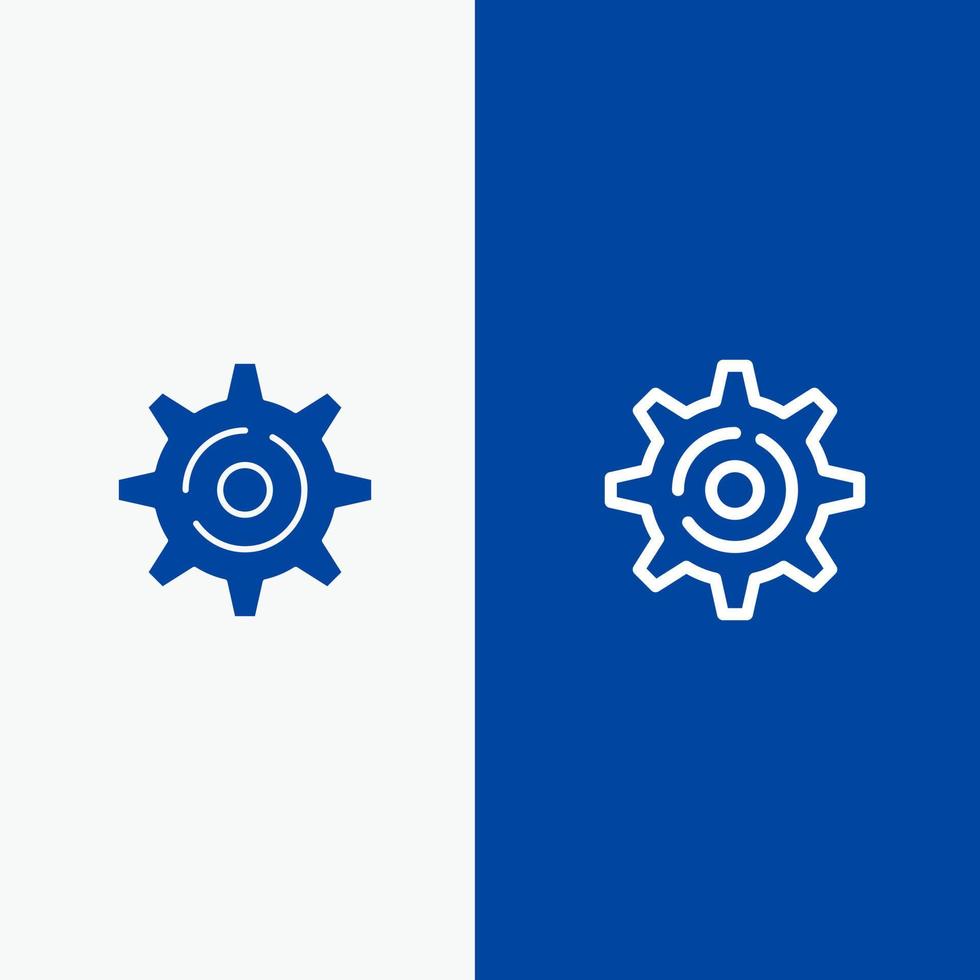 Internet Gear Setting Line and Glyph Solid icon Blue banner Line and Glyph Solid icon Blue banner vector