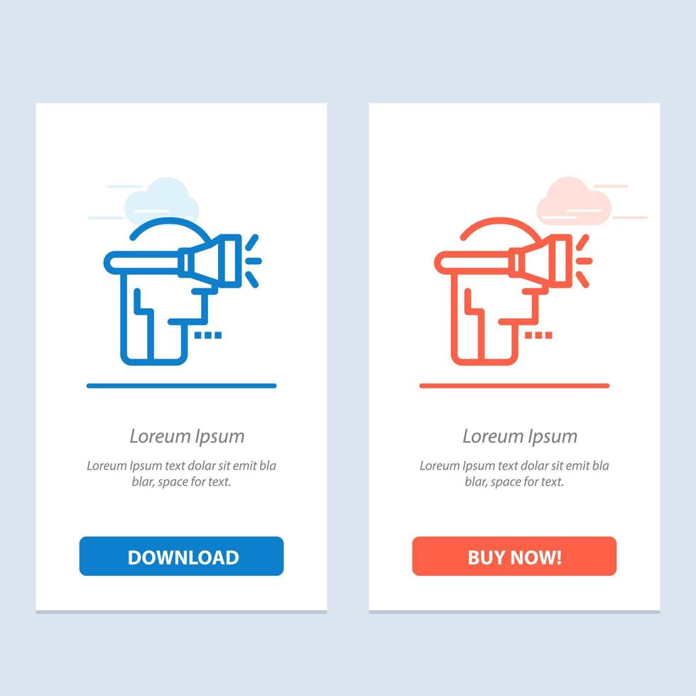 Head Human Technology Virtual Reality  Blue and Red Download and Buy Now web Widget Card Template vector
