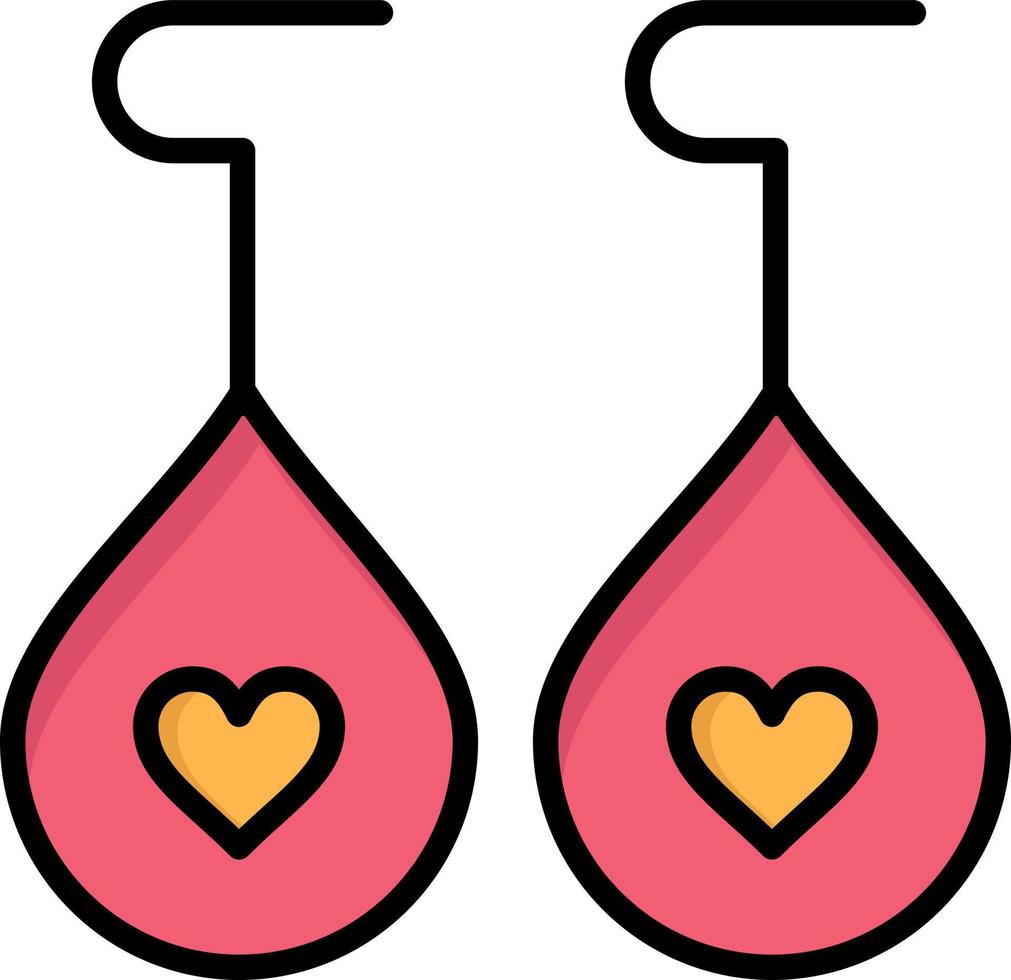 pendiente amor corazón color plano icono vector icono banner plantilla
