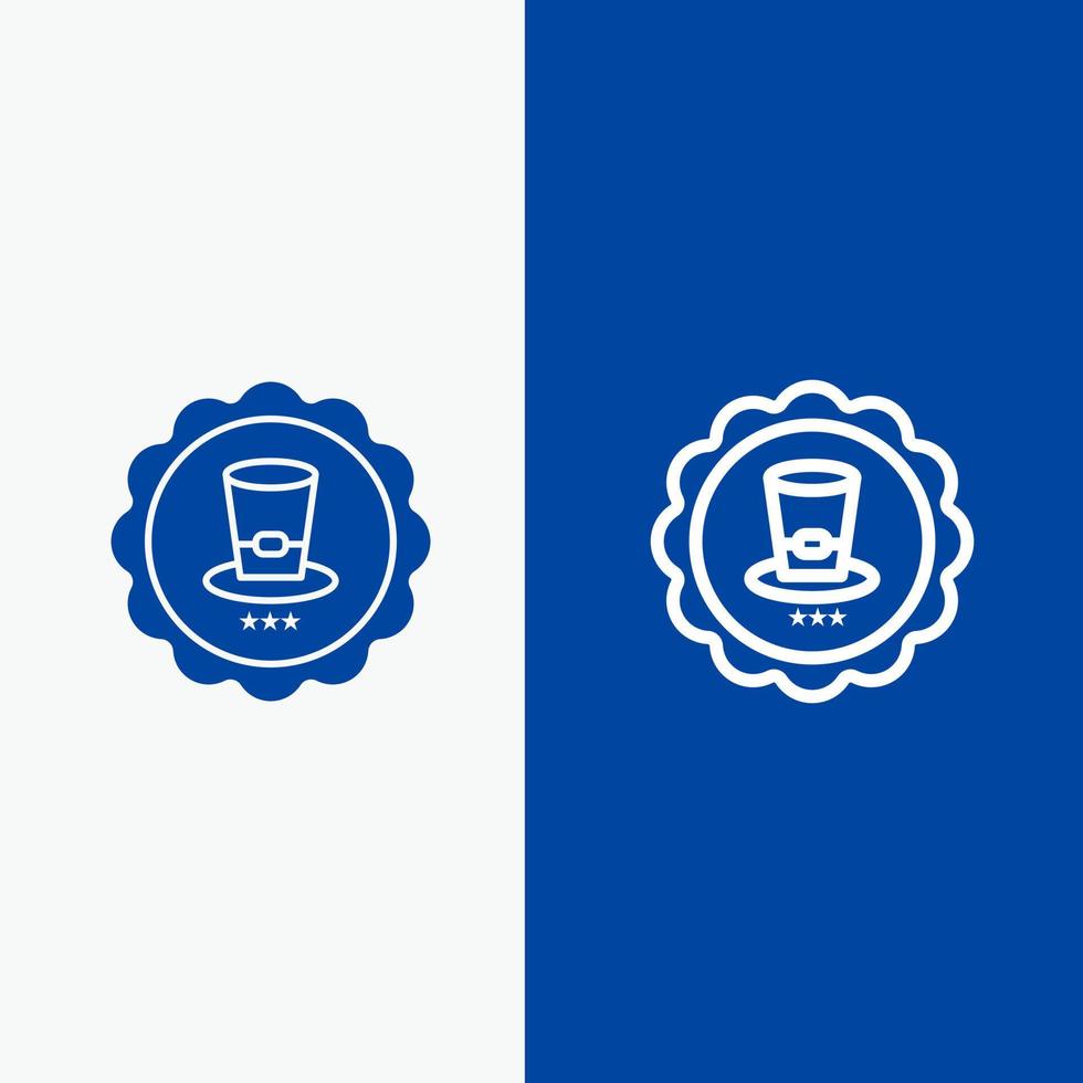 Glass Drink Sign Usa Line and Glyph Solid icon Blue banner Line and Glyph Solid icon Blue banner vector