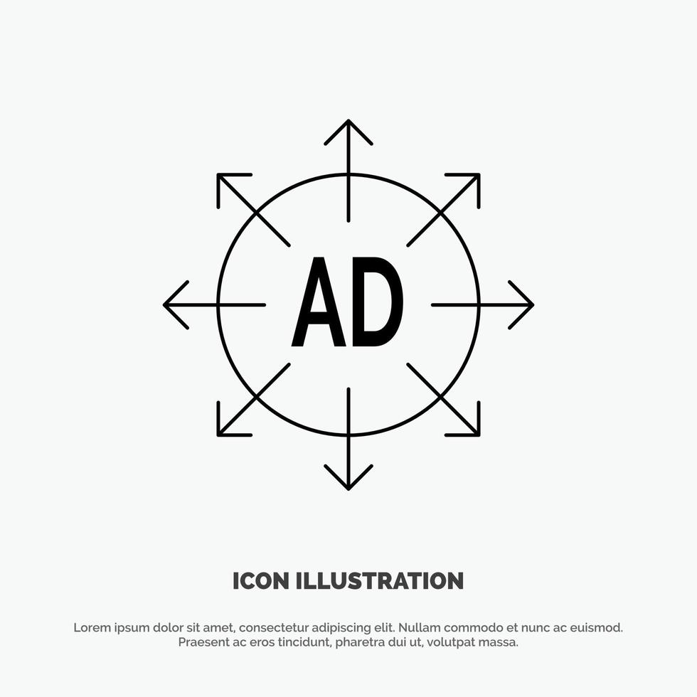 Advertising Submission Advertising Submission Ad Line Icon Vector