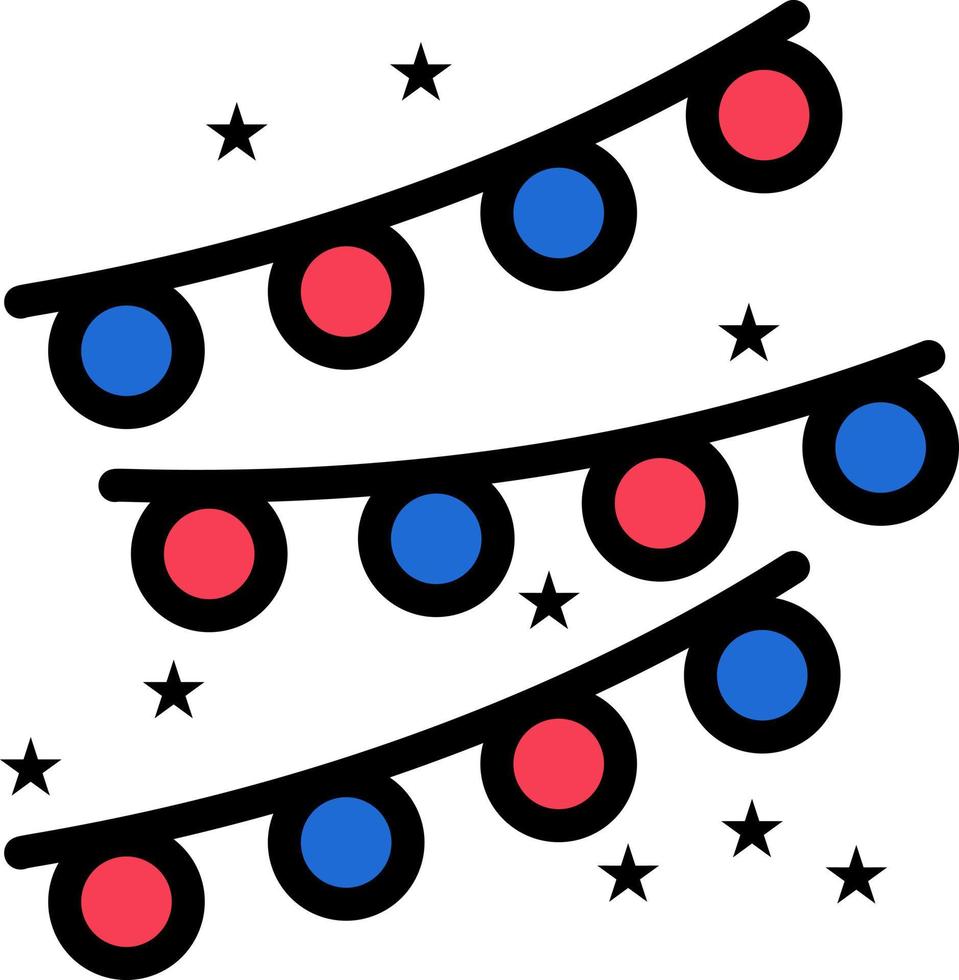 Buntings Party Decoration Party Bulb  Flat Color Icon Vector icon banner Template