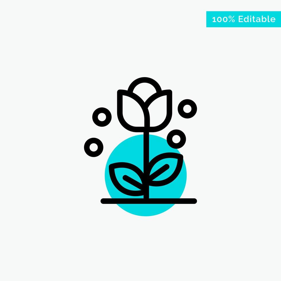 Flora Floral Flower Nature Spring turquoise highlight circle point Vector icon