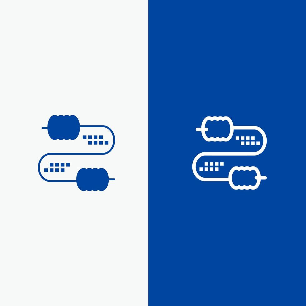 cable junta de alambre condensadores línea y glifo icono sólido bandera azul línea y glifo icono sólido bandera azul vector