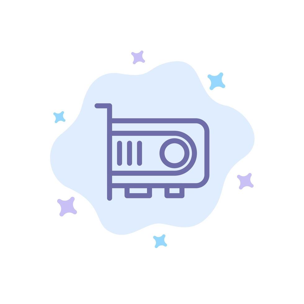 Computer Power Technology Computer Blue Icon on Abstract Cloud Background vector