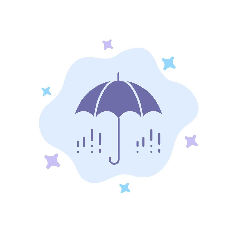 Umbrella Rain Weather Spring Blue Icon on Abstract Cloud Background vector