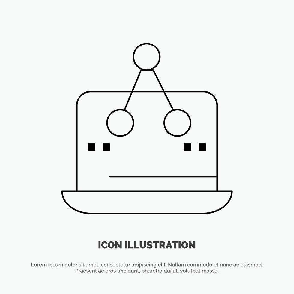 Cross Digital Marketing Measurement Platform Line Icon Vector