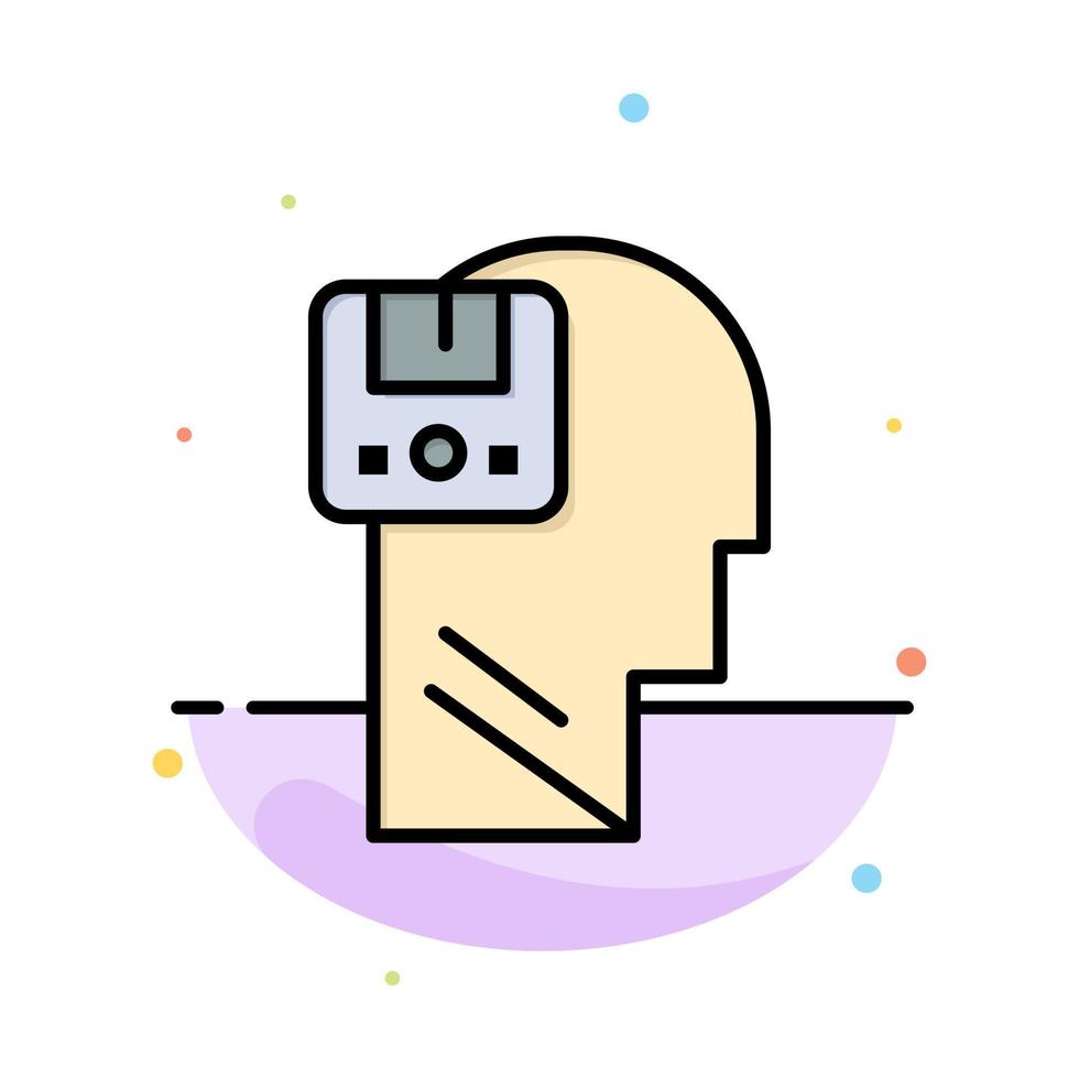 Memory Save Data User Male Abstract Flat Color Icon Template vector