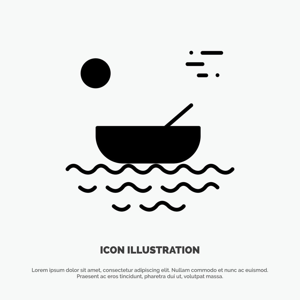 Boat Canoes Kayak River Transport solid Glyph Icon vector