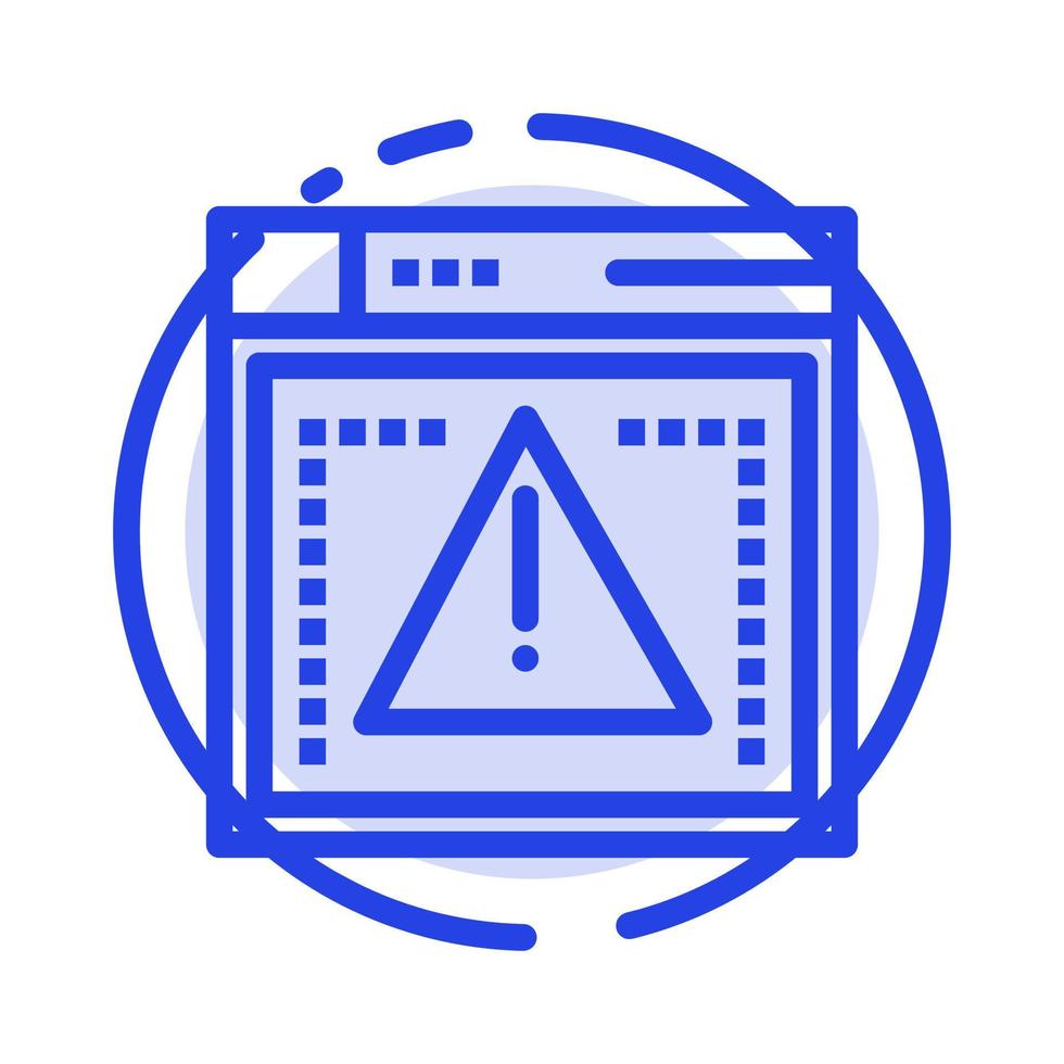 Computing Coding Error Blue Dotted Line Line Icon vector