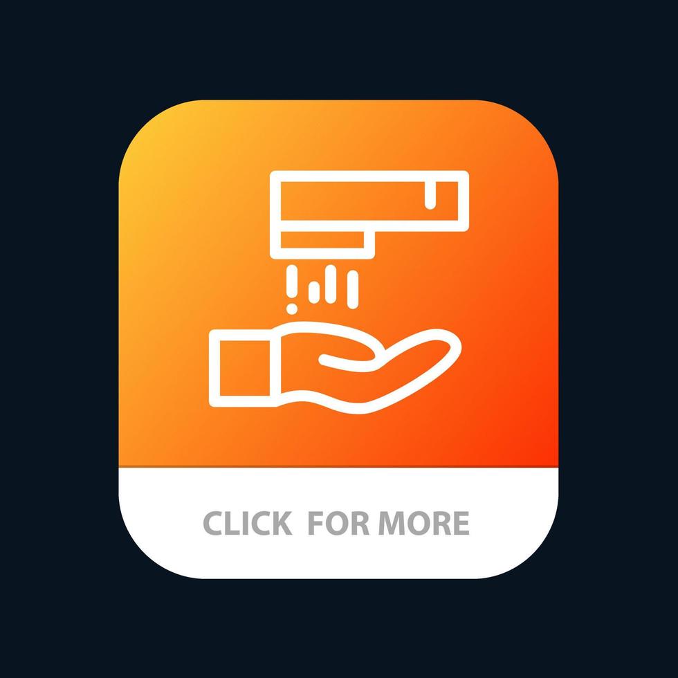Hand Wash Wash Cleaning Mobile App Button Android and IOS Line Version vector