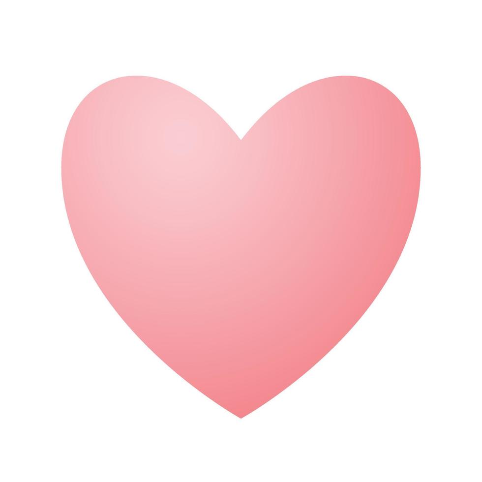 Heart, symbol of love and Valentine's Day. Pink heart icon isolated on white background. Vector illustration.