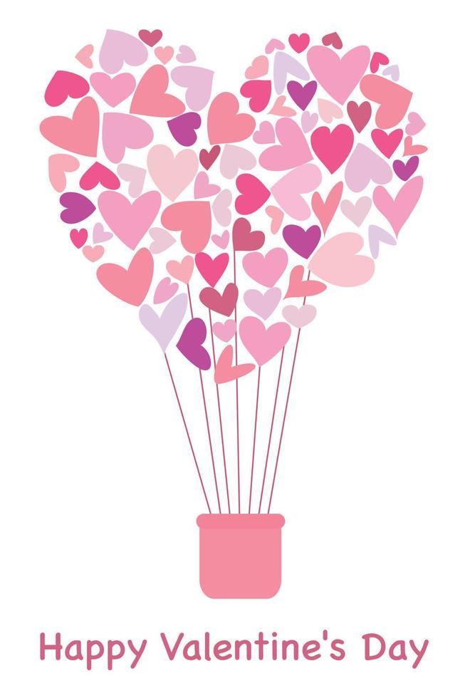 Valentine's Day greeting card. . Vector illustration