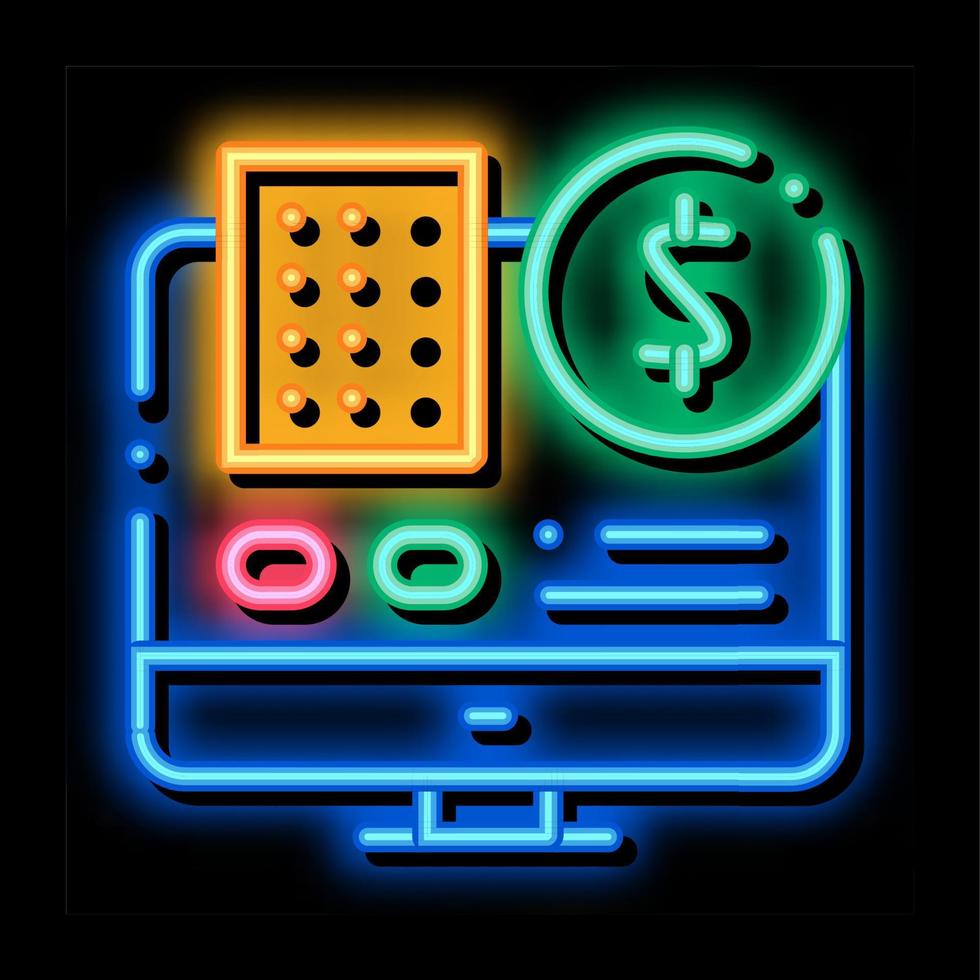 Data Processor Computer Betting And Gambling neon glow icon illustration vector