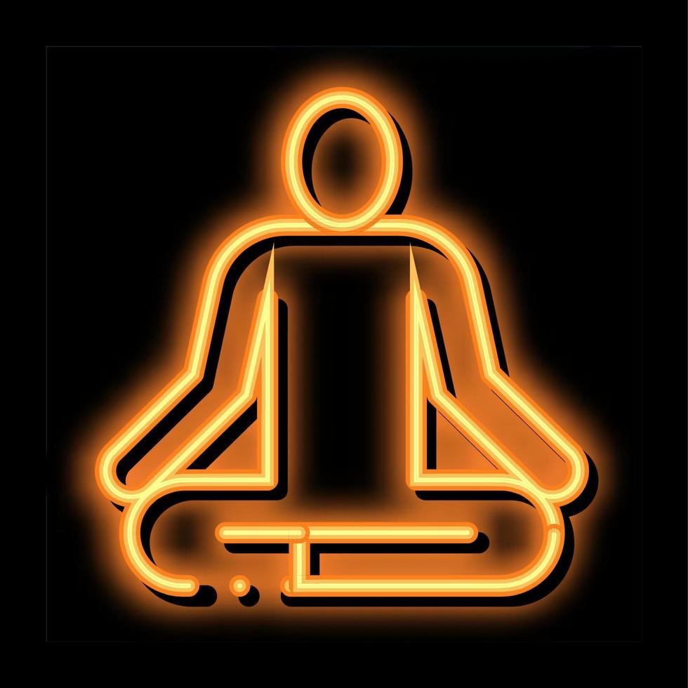 Yoga Pose Biohacking neon glow icon illustration vector