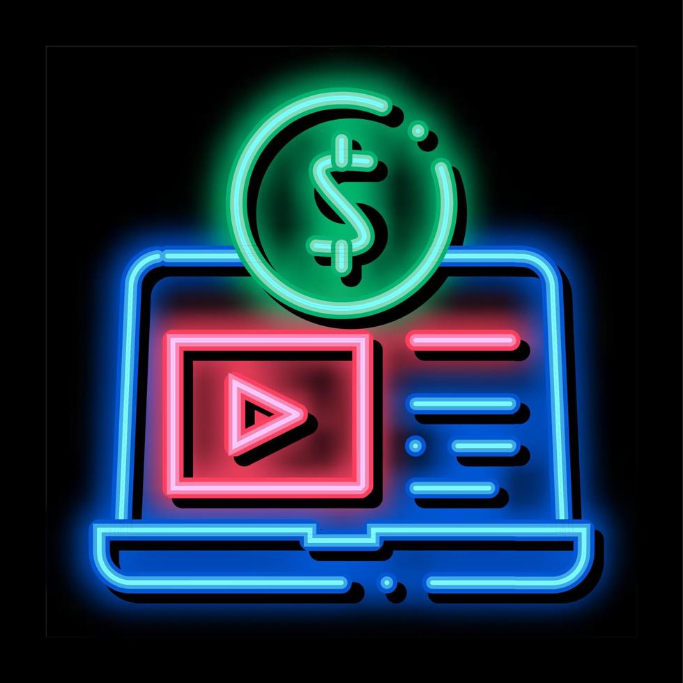 Laptop with Player Betting And Gambling neon glow icon illustration vector