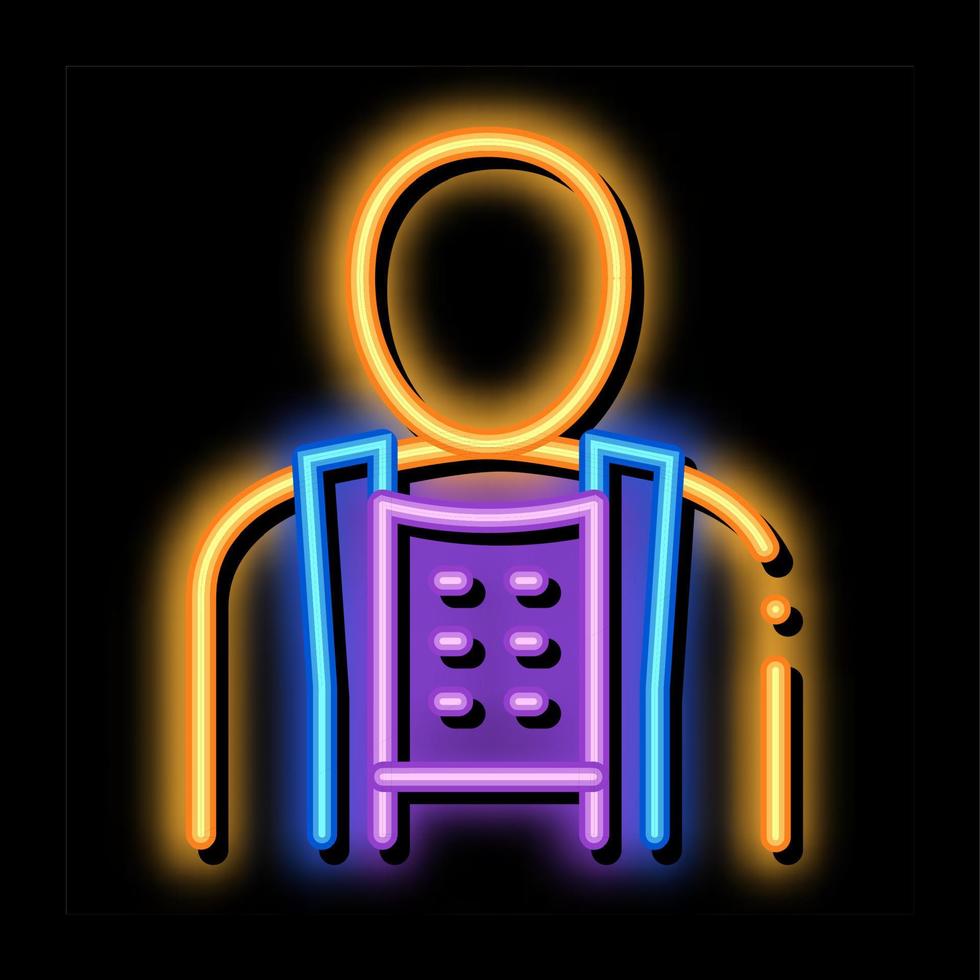 Orthopedic Belt For Spine Back Support neon glow icon illustration vector