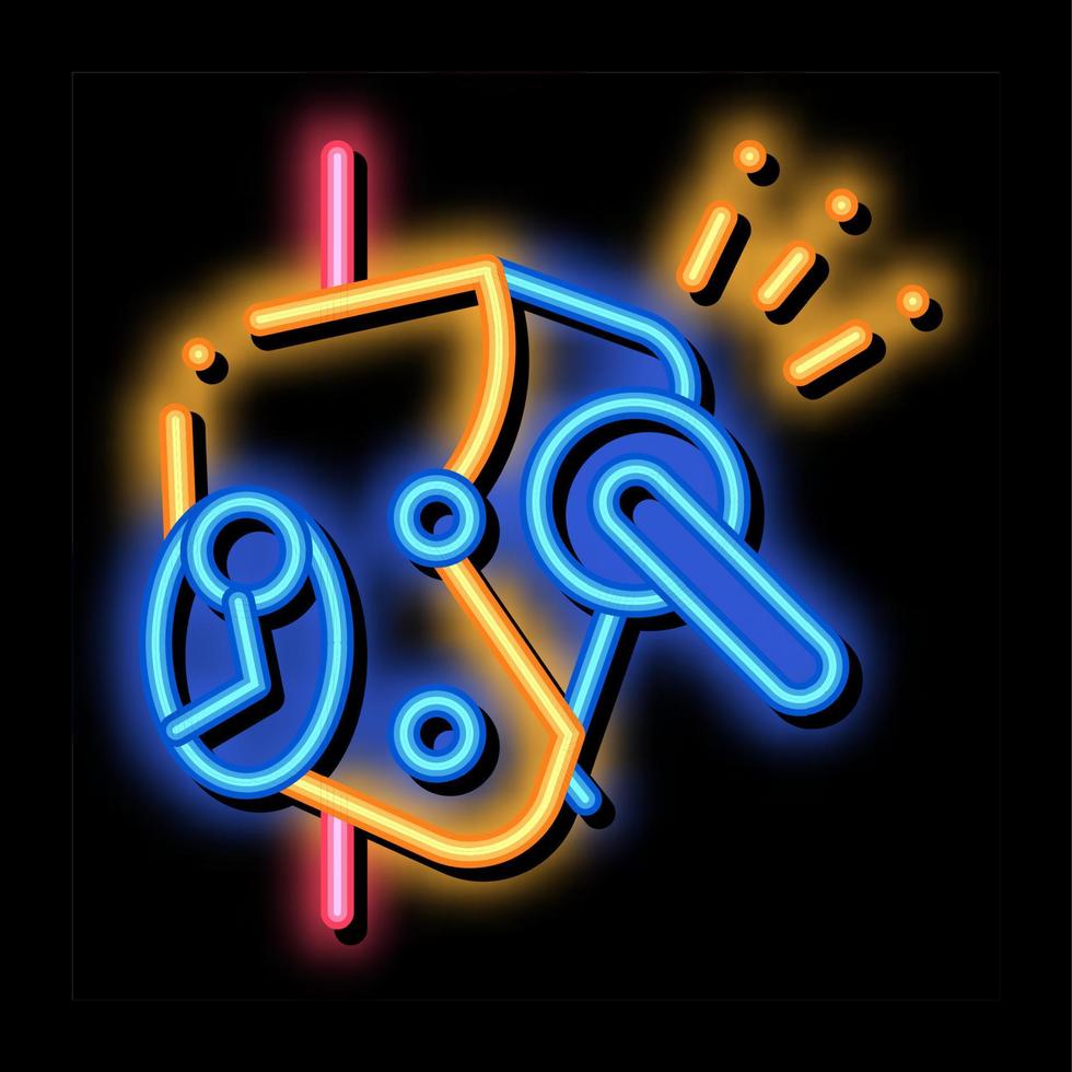 Alpinism Metallic Protection Mechanism neon glow icon illustration vector