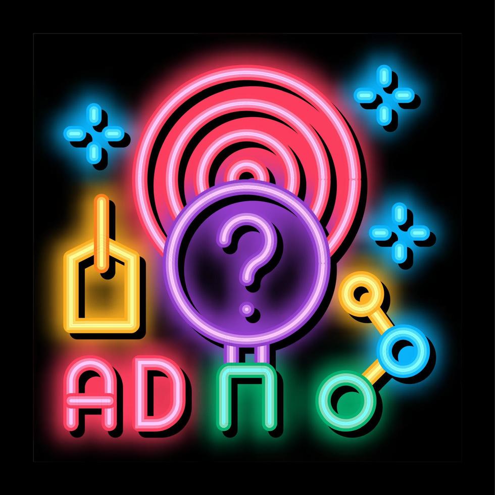 marketing researcher neon glow icon illustration vector