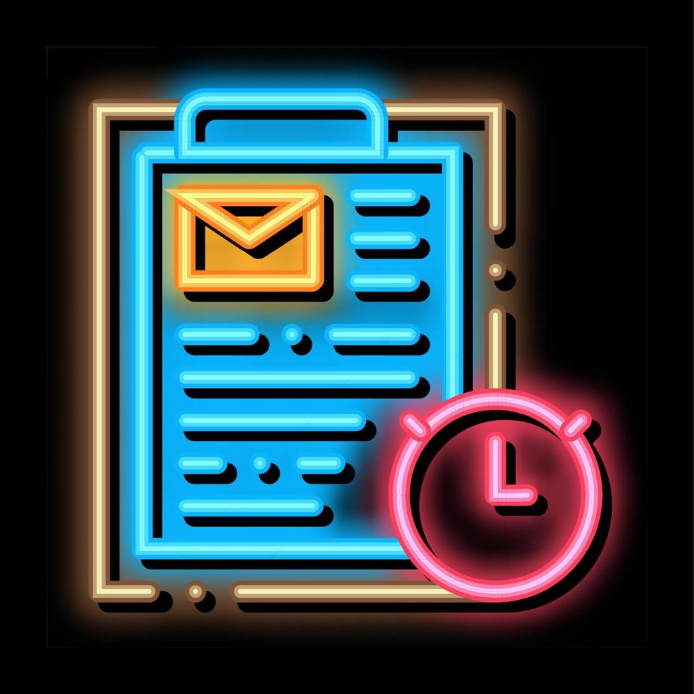 Package Time Agreement Postal Transportation Company neon glow icon illustration vector