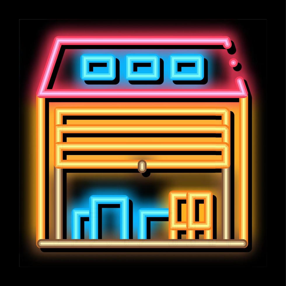 Post Stock Postal Transportation Company neon glow icon illustration vector