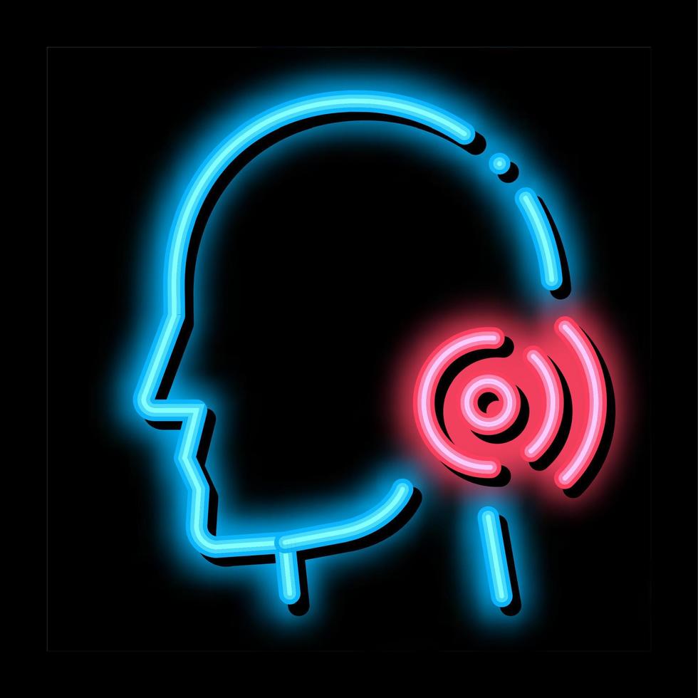 Pin Nape Pain Man Silhouette Headache neon glow icon illustration vector
