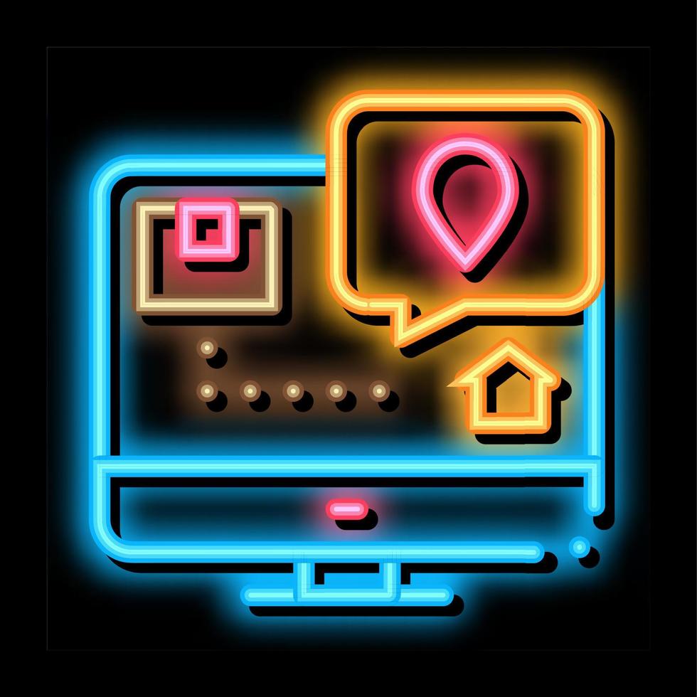 Parcel Destination Postal Transportation Company neon glow icon illustration vector