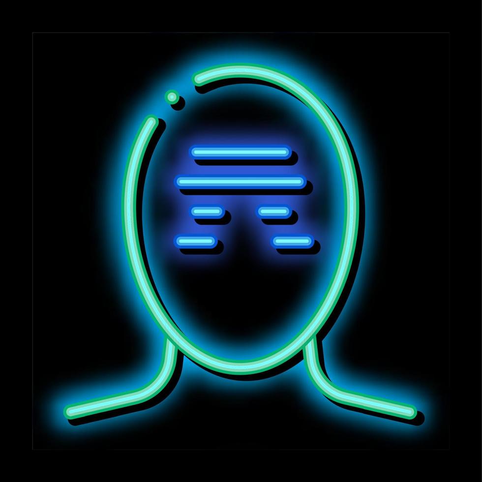 Tension Band Squeezing Head Headache neon glow icon illustration vector