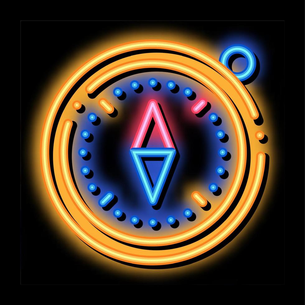 Compass Alpinism Course Detector Tool neon glow icon illustration vector