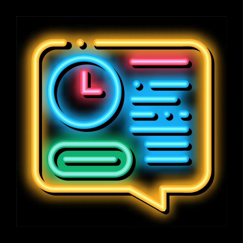 deadline of audit neon glow icon illustration vector