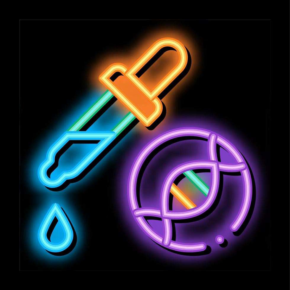 Liquid Dropper Pipette Biomaterial neon glow icon illustration vector