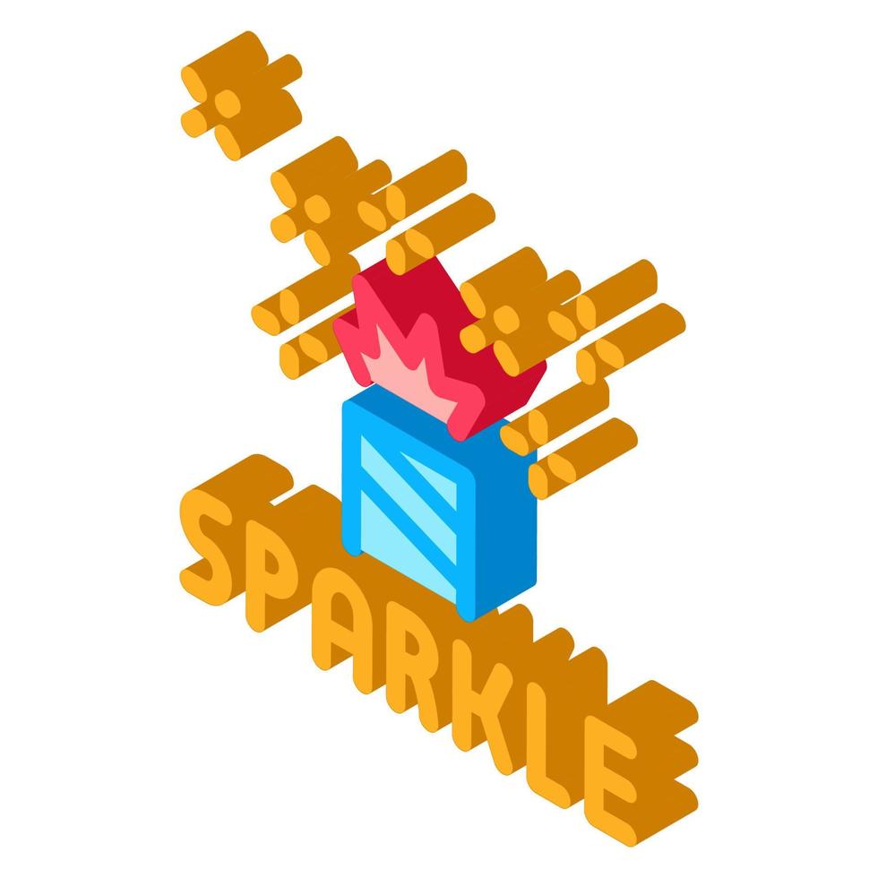 sparkle firework isometric icon vector illustration