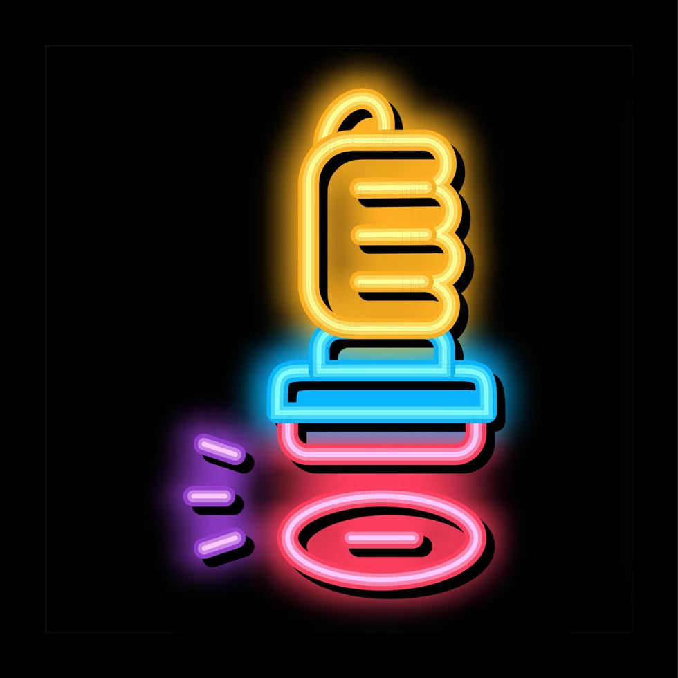 seal stamping on license neon glow icon illustration vector