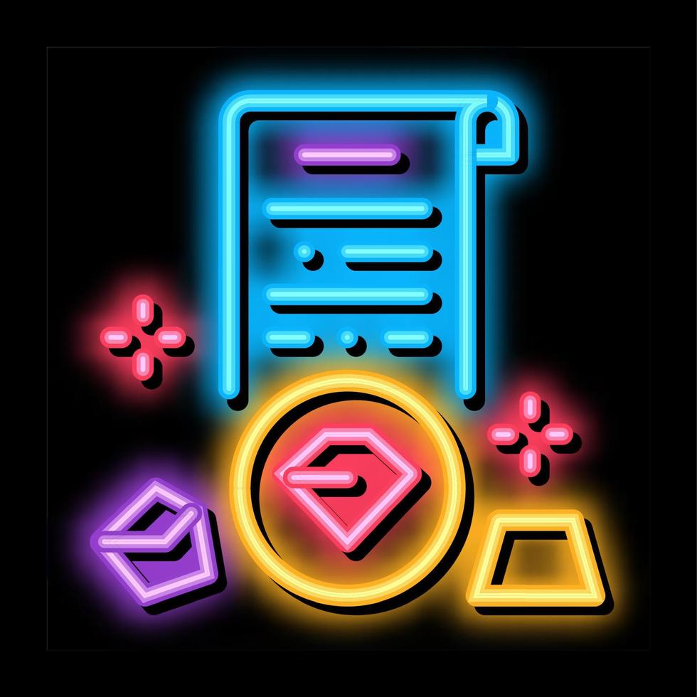 metals and precious stones license neon glow icon illustration vector