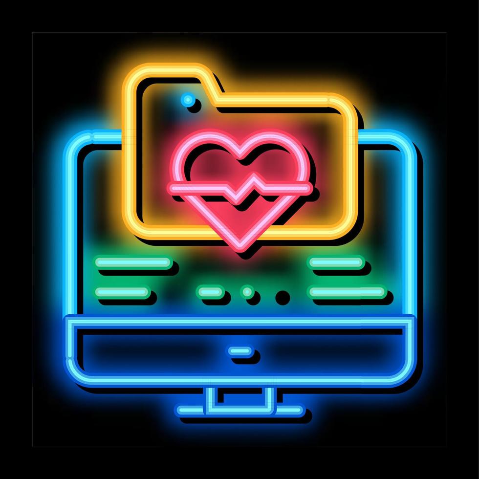 electronic health card neon glow icon illustration vector