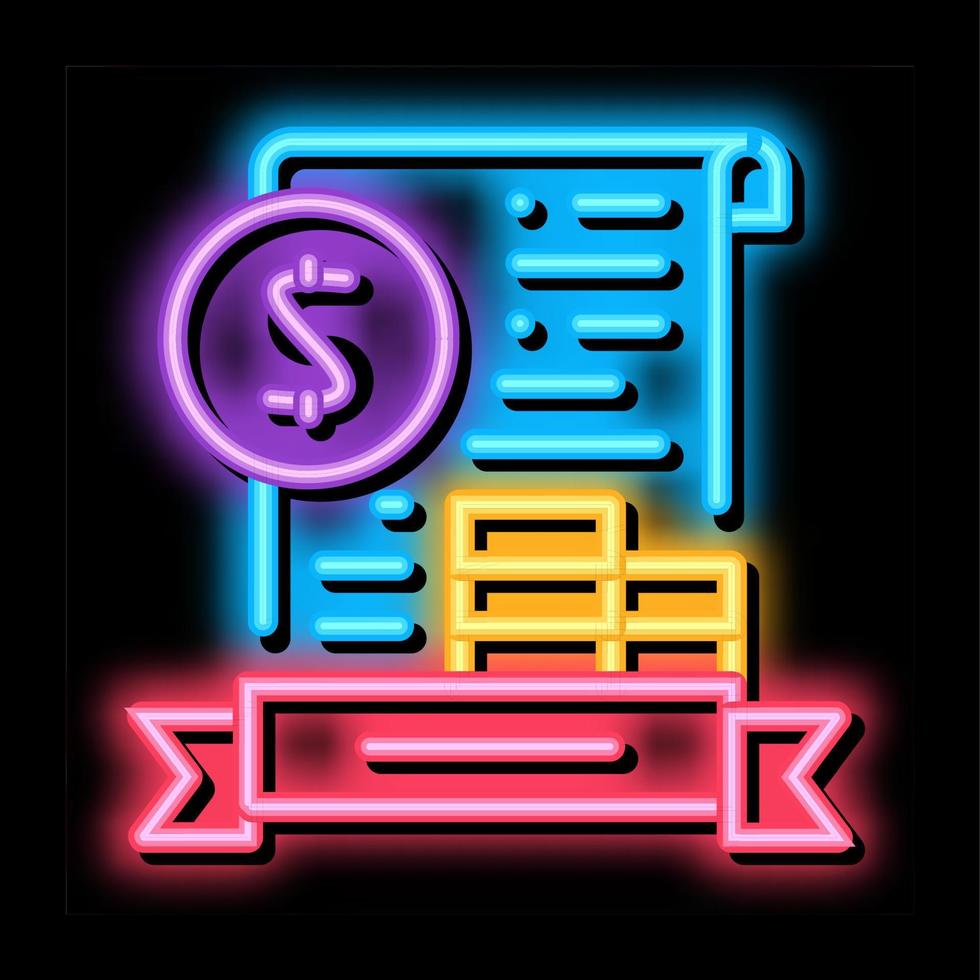 banking license neon glow icon illustration vector