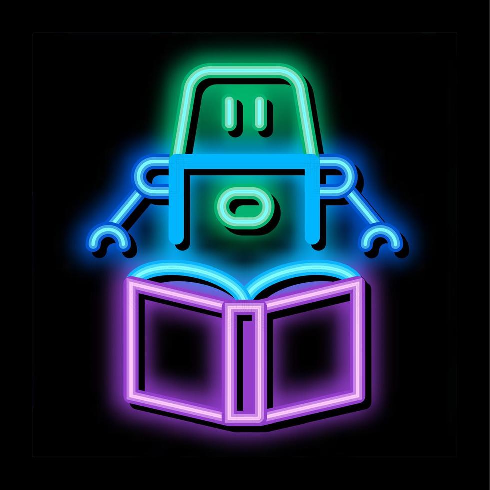 robot automatic solution neon glow icon illustration vector