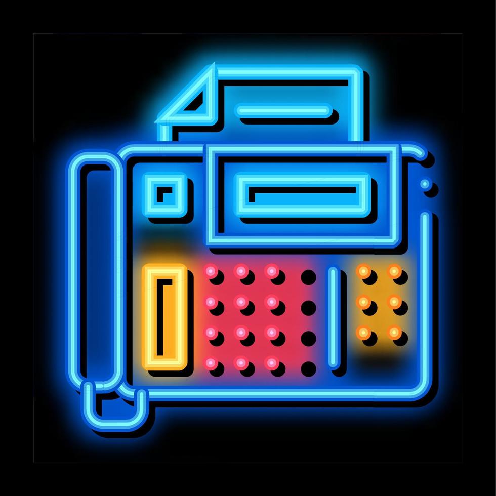 answering fax administrator neon glow icon illustration vector