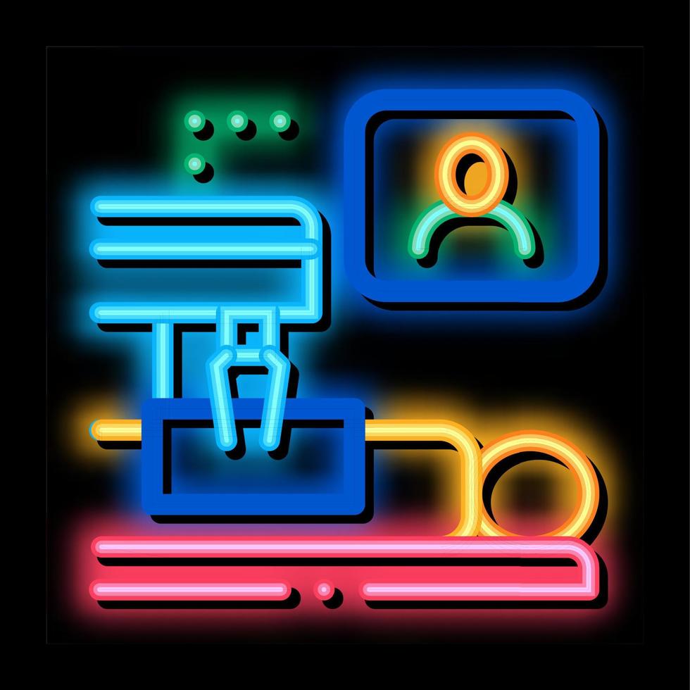 patient online health examination neon glow icon illustration vector