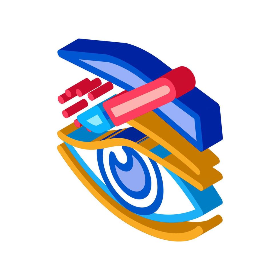 eyelid surgery incision isometric icon vector illustration